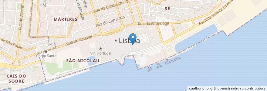 Mapa de ubicacion de Populi en Portugal, Lisbonne, Santa Maria Maior.