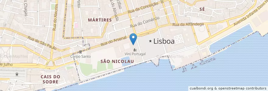 Mapa de ubicacion de Chefe Cordeiro en Португалия, Лиссабон, Grande Lisboa, Santa Maria Maior.