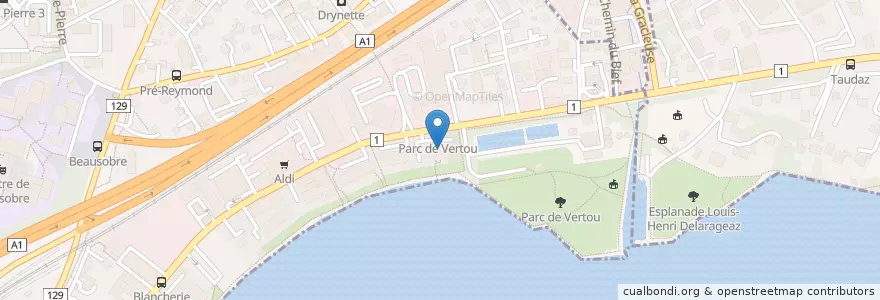Mapa de ubicacion de Café des Amis en Schweiz/Suisse/Svizzera/Svizra, Vaud, District De Morges, Morges.