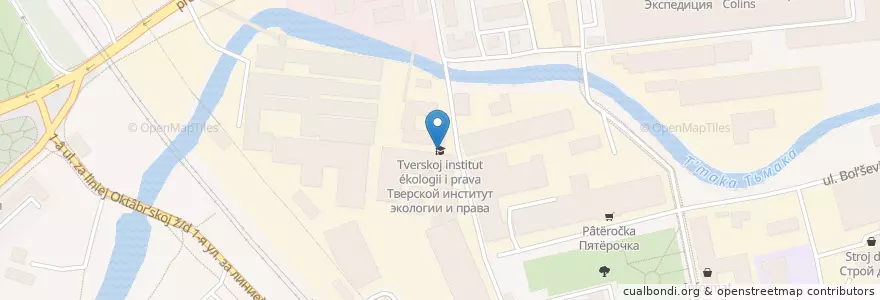 Mapa de ubicacion de Тверской институт экологии и права en Russia, Central Federal District, Tver Oblast, Tver, Kalininsky District.