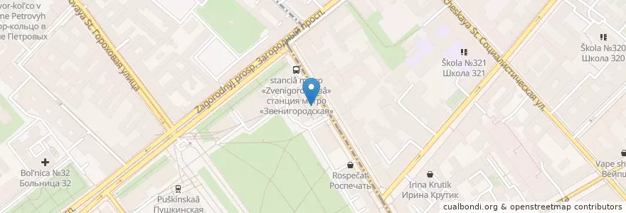 Mapa de ubicacion de Теремок en Russland, Föderationskreis Nordwest, Oblast Leningrad, Sankt Petersburg, Центральный Район, Владимирский Округ.