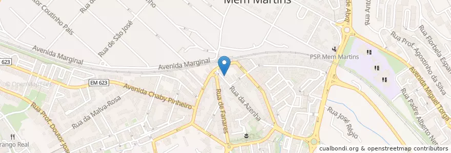 Mapa de ubicacion de Caixa Geral de Depósitos en ポルトガル, Área Metropolitana De Lisboa, Lisboa, Grande Lisboa, Sintra, Algueirão-Mem Martins.