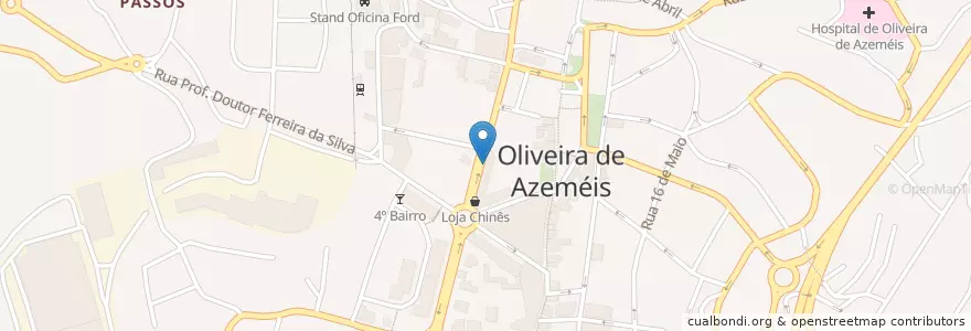 Mapa de ubicacion de Clínica de Análises OAZ en Portugal, Aveiro, North, Área Metropolitana Do Porto, Oliveira De Azeméis, Oliveira De Azeméis, Santiago De Riba-Ul, Ul, Macinhata Da Seixa E Madail.