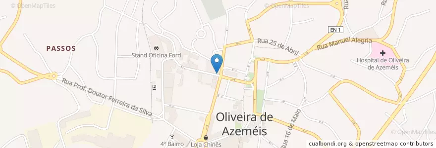 Mapa de ubicacion de Café Academico en 포르투갈, Aveiro, 노르트 지방, Área Metropolitana Do Porto, Oliveira De Azeméis, Oliveira De Azeméis, Santiago De Riba-Ul, Ul, Macinhata Da Seixa E Madail.