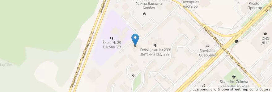 Mapa de ubicacion de Отделение связи №450100 en Россия, Приволжский Федеральный Округ, Башкортостан, Городской Округ Уфа.