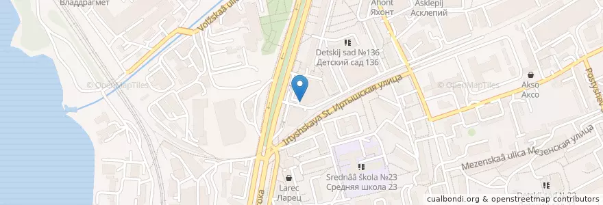 Mapa de ubicacion de Росбанк en 러시아, Дальневосточный Федеральный Округ, 프리모르스키 지방, Владивостокский Городской Округ.
