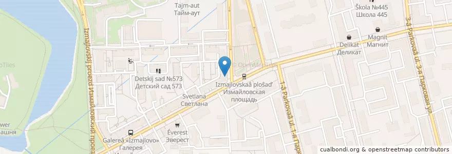 Mapa de ubicacion de Росбанк en Rusland, Centraal Federaal District, Moskou, Восточный Административный Округ, Район Измайлово.