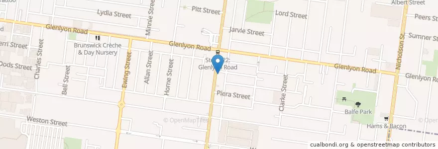 Mapa de ubicacion de Kumo en 오스트레일리아, Victoria, City Of Moreland.