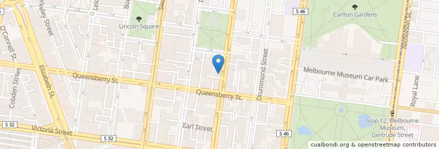 Mapa de ubicacion de Carlton South Post Office en 오스트레일리아, Victoria, City Of Melbourne.