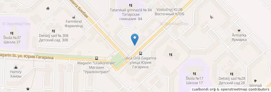 Mapa de ubicacion de ПТБ en Rusia, Приволжский Федеральный Округ, Bashkortostán, Городской Округ Уфа.