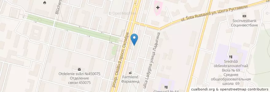Mapa de ubicacion de Аптека 36.6 en Rússia, Приволжский Федеральный Округ, Башкортостан, Городской Округ Уфа.