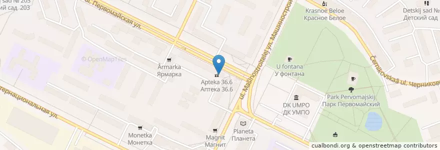 Mapa de ubicacion de Аптека 36.6 en روسیه, Приволжский Федеральный Округ, Башкортостан, Городской Округ Уфа.