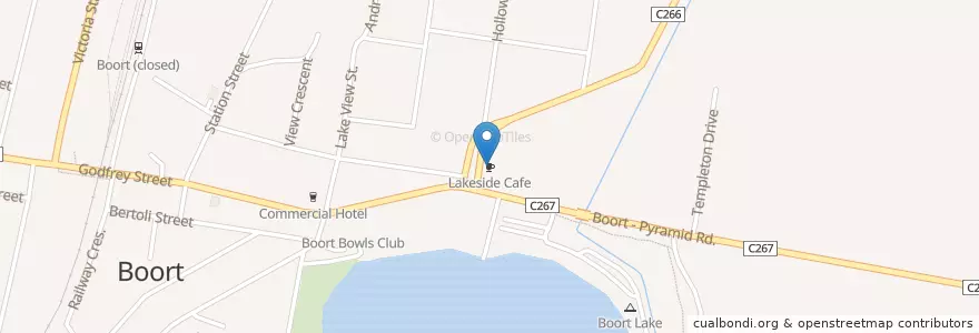 Mapa de ubicacion de Lakeside Cafe en Australia, Victoria, Shire Of Loddon.