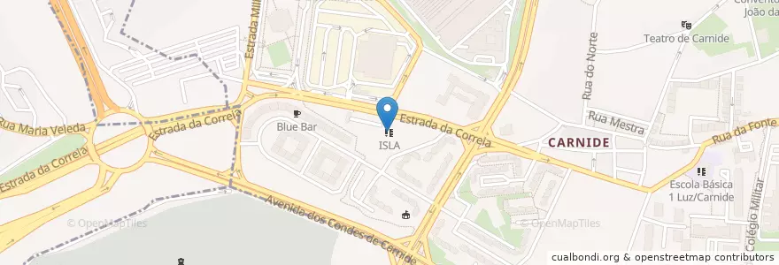 Mapa de ubicacion de ISLA en Portekiz, Área Metropolitana De Lisboa, Lisboa, Grande Lisboa, Lizbon, Carnide.