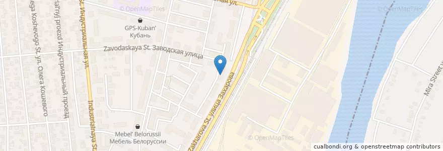 Mapa de ubicacion de Краснодар 350007 en Russie, District Fédéral Du Sud, Kraï De Krasnodar, Городской Округ Краснодар.