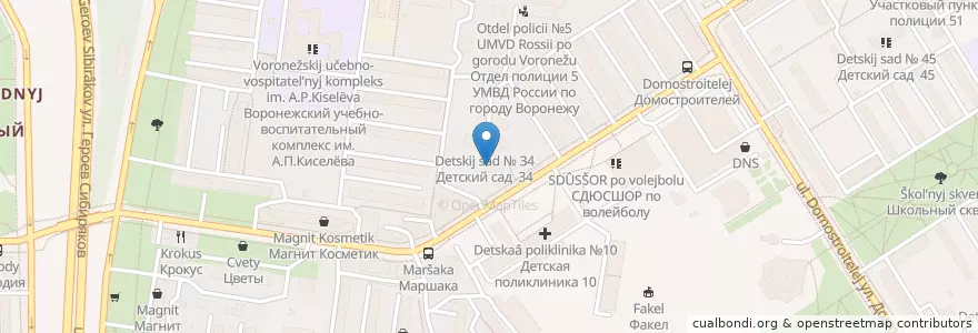 Mapa de ubicacion de Детская школа искусств № 2 en Rusland, Centraal Federaal District, Oblast Voronezj, Городской Округ Воронеж.