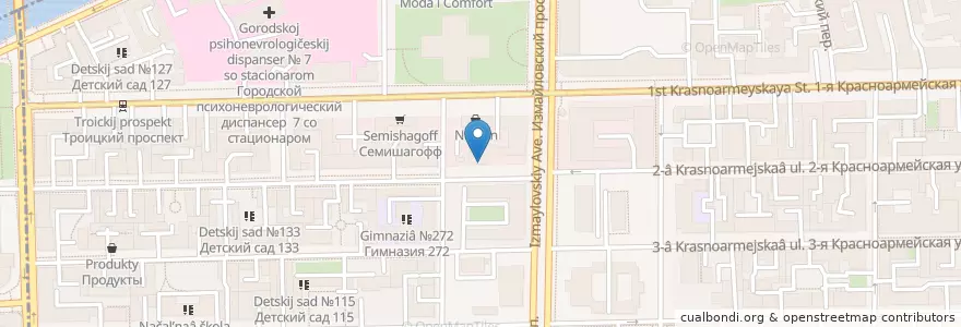 Mapa de ubicacion de Bel Canto en Rusland, Северо-Западный Федеральный Округ, Oblast Leningrad, Sint-Petersburg, Адмиралтейский Район, Округ Измайловское.