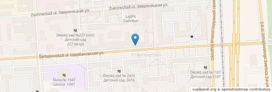 Mapa de ubicacion de Жемчужина en Russia, Central Federal District, Moscow, Eastern Administrative Okrug, Sokolinaya Gora District.
