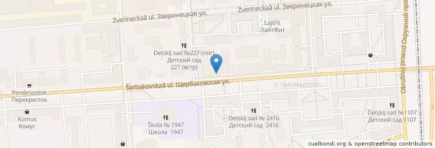 Mapa de ubicacion de Восточные сладости en Russia, Central Federal District, Moscow, Eastern Administrative Okrug, Sokolinaya Gora District.