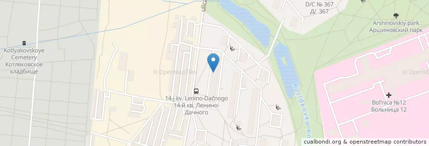 Mapa de ubicacion de Бар-ресторан "Куба" en Russia, Distretto Federale Centrale, Москва, Южный Административный Округ, Район Царицыно.