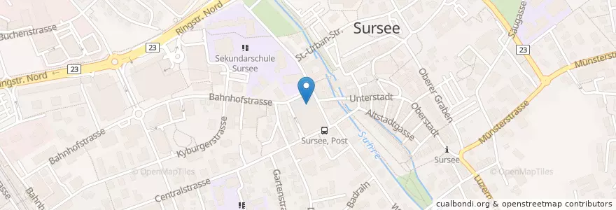 Mapa de ubicacion de Samstagsmarkt en Suisse, Lucerne, Sursee.