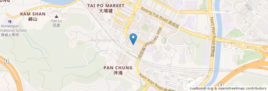 Mapa de ubicacion de 大埔墟街市及熟食中心 Tai Po Hui Market and Cooked Food Centre en 中国, 香港 Hong Kong, 广东省, 新界 New Territories, 大埔區 Tai Po District.