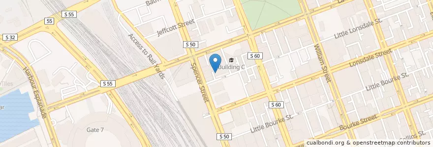Mapa de ubicacion de Angliss Restaurant en Australien, Victoria, City Of Melbourne.