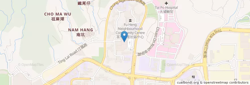 Mapa de ubicacion de 桃園粥麵 Tao Yuen Momo en Китай, Гонконг, Гуандун, Новые Территории, 大埔區 Tai Po District.