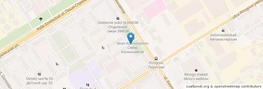 Mapa de ubicacion de Московский индустриальный банк en Russia, Distretto Federale Centrale, Oblast' Di Voronež, Городской Округ Воронеж.