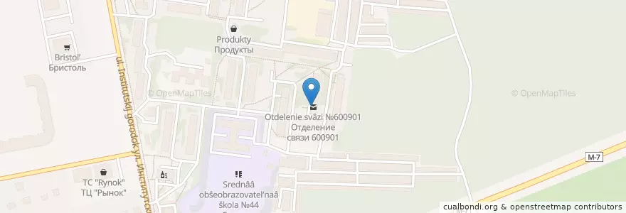 Mapa de ubicacion de Отделение связи №600901 en Rusia, Distrito Federal Central, Óblast De Vladímir, Городской Округ Владимир.