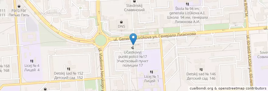 Mapa de ubicacion de Отделение связи №394088 en Russia, Distretto Federale Centrale, Oblast' Di Voronež, Городской Округ Воронеж.