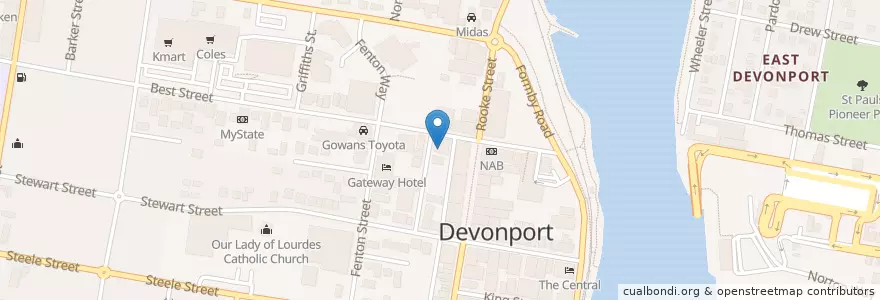 Mapa de ubicacion de B & E Personal Banking en أستراليا, تسمانيا, City Of Devonport, Devonport.