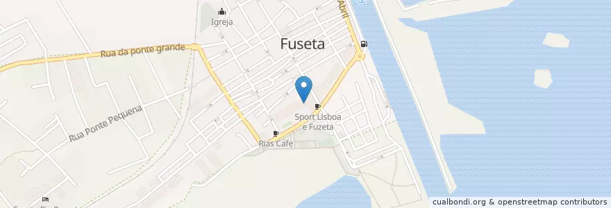 Mapa de ubicacion de Restaurante Snack Bar La Plage en Portugal, Algarve, Algarve, Faro, Olhão, Moncarapacho E Fuseta.