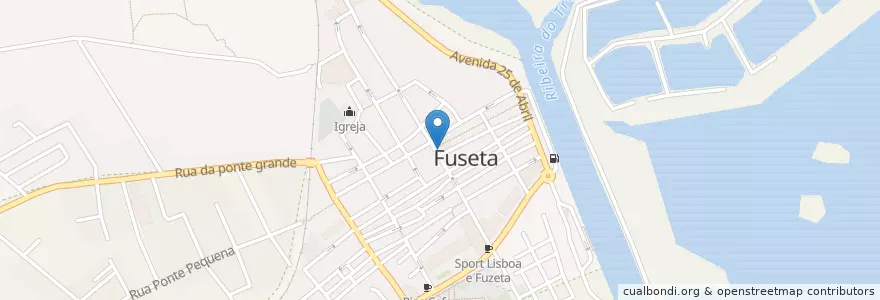 Mapa de ubicacion de Ti Anica da Fuzeta en پرتغال, Algarve, Algarve, فارو, اولاو, Moncarapacho E Fuseta.
