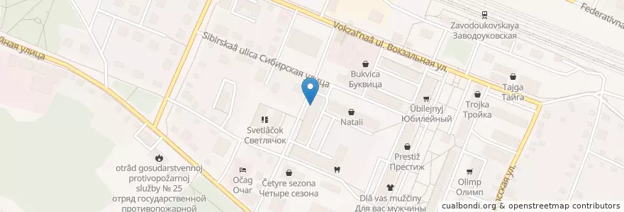 Mapa de ubicacion de Заводоуковская центральная библиотека en Russia, Ural Federal District, Tyumen Oblast, Zavodoukovsky Urban Okrug.
