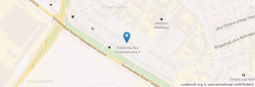 Mapa de ubicacion de Поликлиника №2 en Rusia, Приволжский Федеральный Округ, Óblast De Nizhni Nóvgorod, Городской Округ Нижний Новгород.