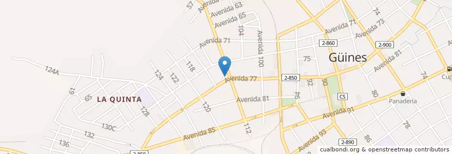 Mapa de ubicacion de Farmacia en 古巴, Mayabeque, Güines, Ciudad De Guines.