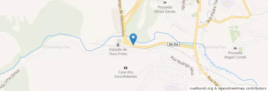 Mapa de ubicacion de Drogaria São Camilo en 브라질, 남동지방, 미나스제라이스, Microrregião Ouro Preto, Região Geográfica Intermediária De Belo Horizonte, Ouro Preto.
