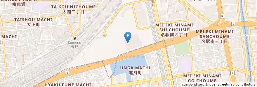Mapa de ubicacion de 愛知大学 en 일본, 아이치현, 나고야 시, 中村区.