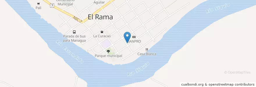 Mapa de ubicacion de Lafise en Nicaragua, South Atlantic Autonomous Region, El Rama (Municipio).