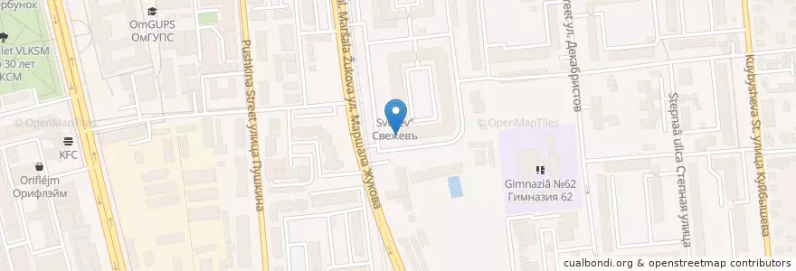Mapa de ubicacion de Эксперт банк en Russland, Föderationskreis Sibirien, Oblast Omsk, Омский Район, Городской Округ Омск.