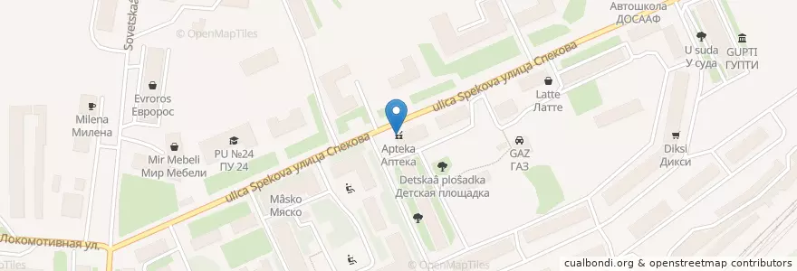Mapa de ubicacion de Аптека en Rusia, Северо-Западный Федеральный Округ, Óblast De Múrmansk, Кандалакшский Район, Городское Поселение Кандалакша.