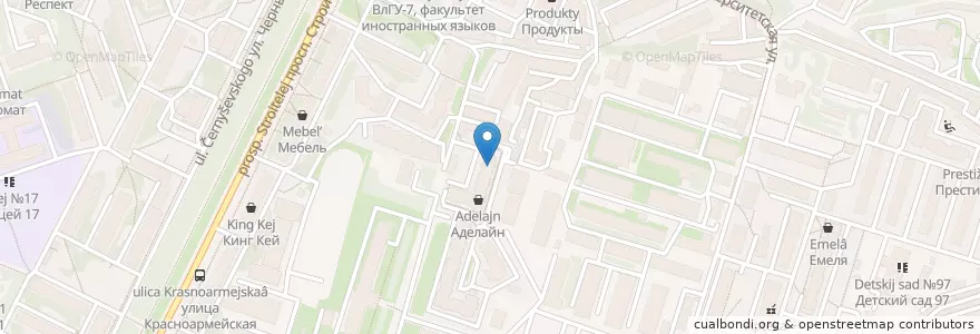 Mapa de ubicacion de Айболит en روسيا, Центральный Федеральный Округ, فلاديمير أوبلاست, Городской Округ Владимир.