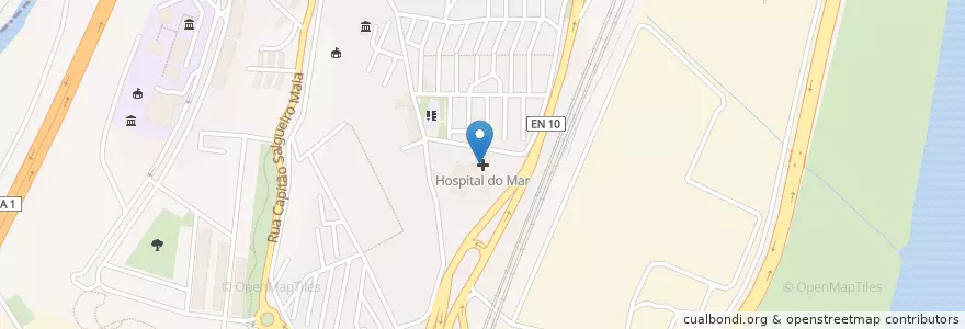 Mapa de ubicacion de Hospital do Mar en البرتغال, Área Metropolitana De Lisboa, Lisboa, Grande Lisboa, Loures, Santa Iria De Azoia, São João Da Talha E Bobadela.