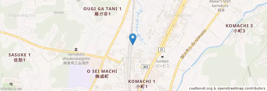 Mapa de ubicacion de sene bicycle park en Япония, Канагава, Камакура.