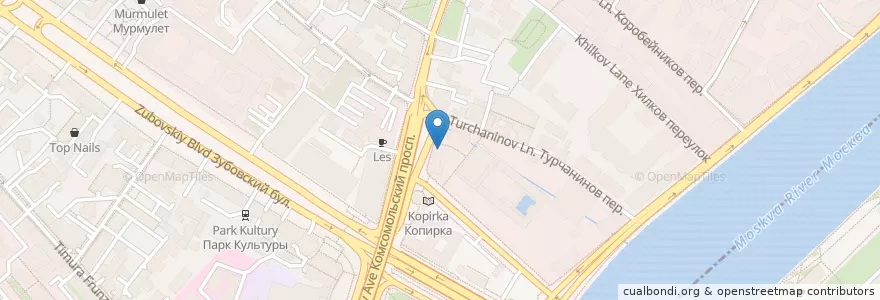 Mapa de ubicacion de Аптека на Остоженке en ロシア, 中央連邦管区, モスクワ, Центральный Административный Округ, Район Хамовники.