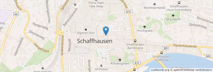 Mapa de ubicacion de Bank Cler en 스위스, Schaffhausen, Schaffhausen.