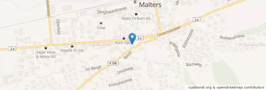 Mapa de ubicacion de WALU-Drogerie und Fotostudio en 瑞士, Luzern, Malters.