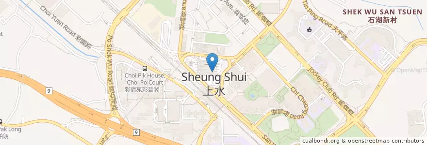 Mapa de ubicacion de 上水 Sheung Shui en Chine, Hong Kong, Guangdong, Nouveaux Territoires, 北區 North District.