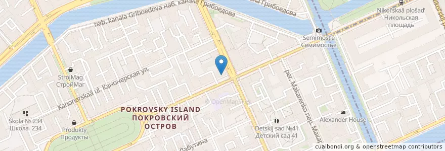 Mapa de ubicacion de Ретро кафе en Russie, District Fédéral Du Nord-Ouest, Oblast De Léningrad, Saint-Pétersbourg, Адмиралтейский Район.